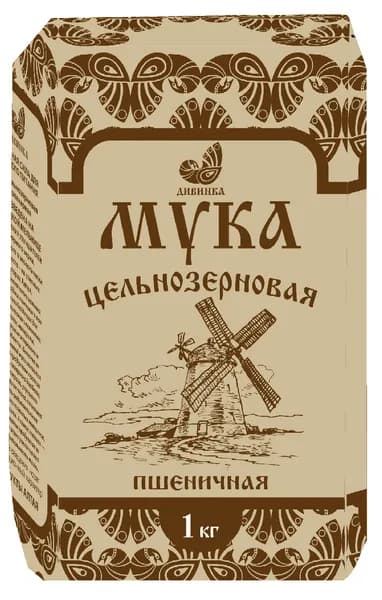 Мука пшеничная цельнозерновая "Дивинка", 1кг