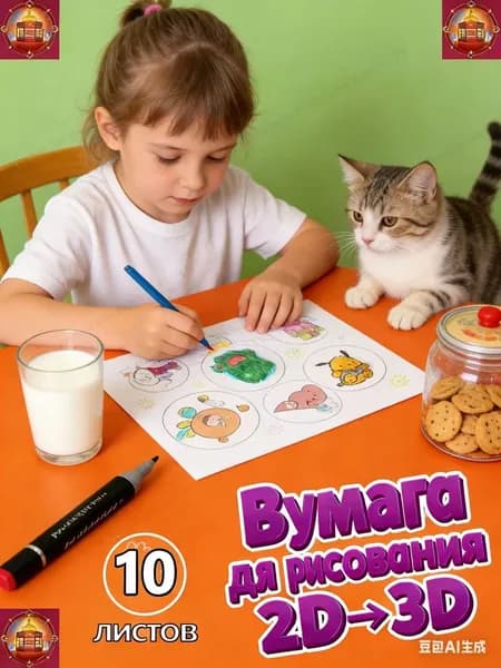 Бумага для рисованиядля эбру, 10 лист., шт