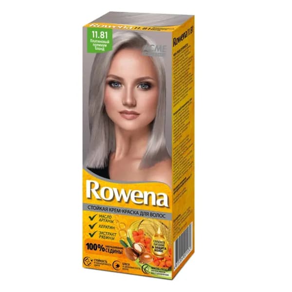 Rowena Крем-краска стойкая для волос тон 11.81 Платиновый блонд