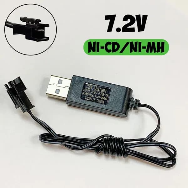 Зарядное устройство для Ni-Cd и Ni-Mh аккумуляторов 7.2V с разъемом YP (sm) на р/у машинку-перевертыш, лодку, танк и другие игрушки