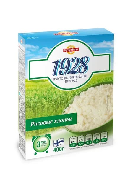 Хлопья рисовые Myllyn Paras 1928, 400г x 1 шт