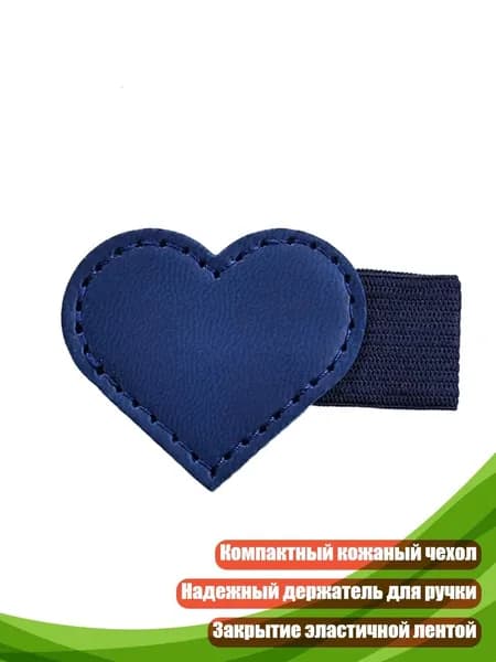 Компактный кожаный чехол для блокнота с петлей для ручки, темно-синий