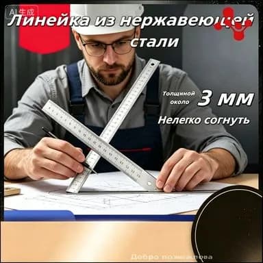 Толстая металлическая линейка 3 мм