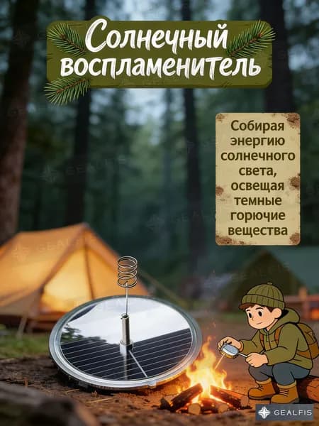 Солнечный воспламенитель, портативное безопасное зажигание без использования топлива, для кемпинга и пешего туризма