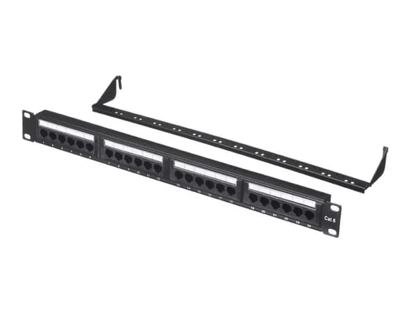 Патч-панель UTP, 19", 24 порта RJ45, cat.6, 1U, Dual Type, с органайзером