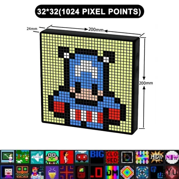 Программируемый RGB матричный дисплей 3232 / 6464, пиксель-арт экран с Bluetooth и управлением через приложение