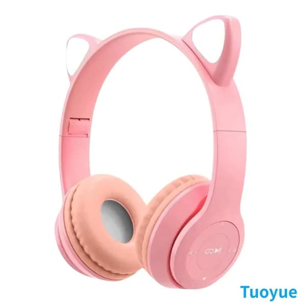 Bluetooth-наушники с подсветкой, розовые, дальность до 10 м