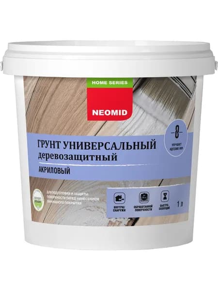 Грунтовка по дереву антисептическая акриловая бесцветная 1 л