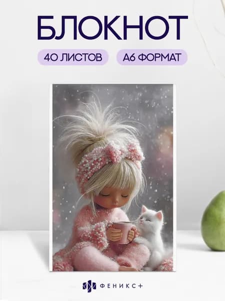 Блокнот в клетку А6 Феникс+, 40 листов, мягкий переплёт на скобе