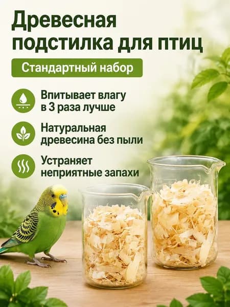 Подстилка для попугаев из осины, без пыли, впитывает запахи и влагу, мягкая стружка для гнезд и клеток