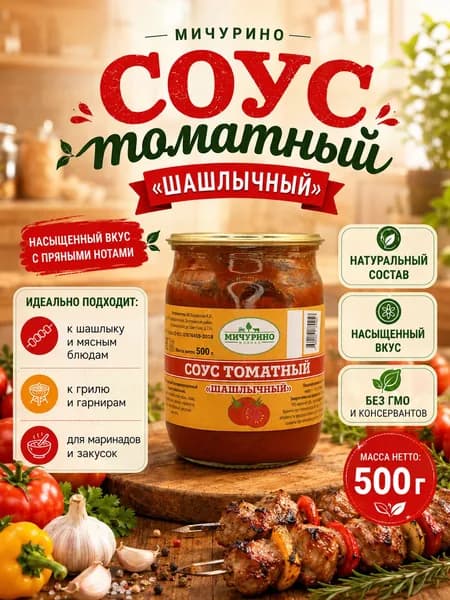 Соус томатный Мичурино "Шашлычный", 500 г