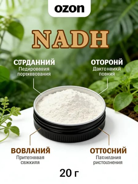 20 г /NADH порошок чистый 99% Митохондриальная поддержка Антивозрастной