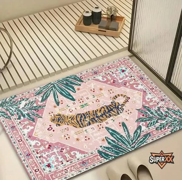 Коврик придверный тигровый узор 50x80 см