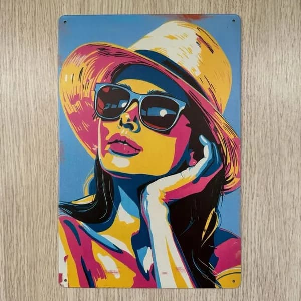 Табличка металлическая интерьерная Арт Девушка Art Girl