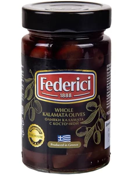 Оливки Federici Каламата с косточкой, 300 г