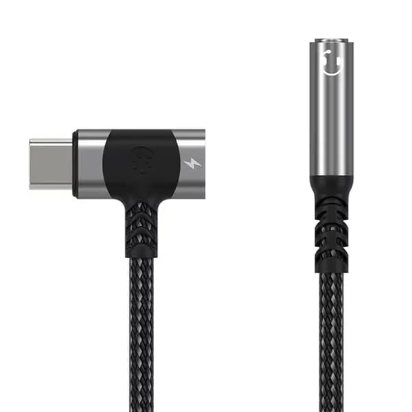 Универсальный аудиоадаптер 2 в 1 USB C на 3,5 мм Jack с поддержкой быстрой зарядки PD, кабель-конвертер для наушников, серебристый.