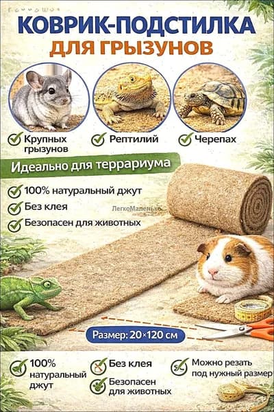 Лежанка для кролика, подстилка джутовая,джутовый коврик для грызунов