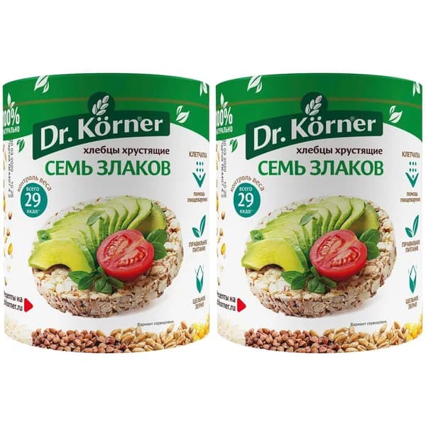 Хлебцы мультизерновые Dr.Korner 7 злаков 100 г, набор: 2 штуки