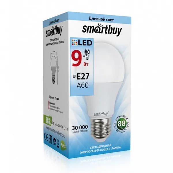 Светодиодная Лампа Smartbuy-09Вт Дневной Свет