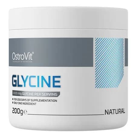 OstroVit Supreme Pure Glycine, Глицин для улучшения концентрации внимания, Витамины для памяти, порошок 200 г