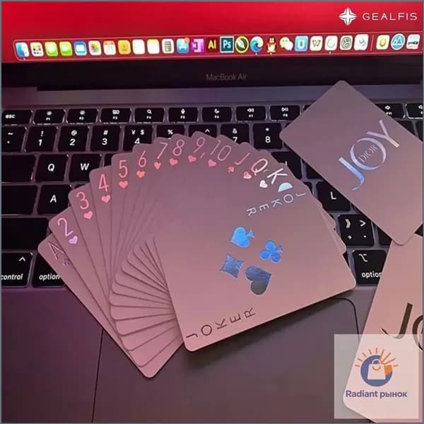 Покерные карты 54 штуки из пластика для семейных игр и магии, яркий дизайн, не ломаются