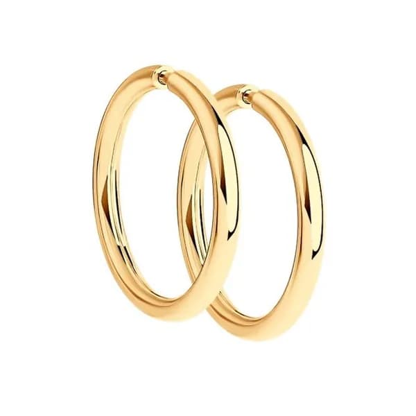 Серьги Конго из золоченого серебра 1,0 см