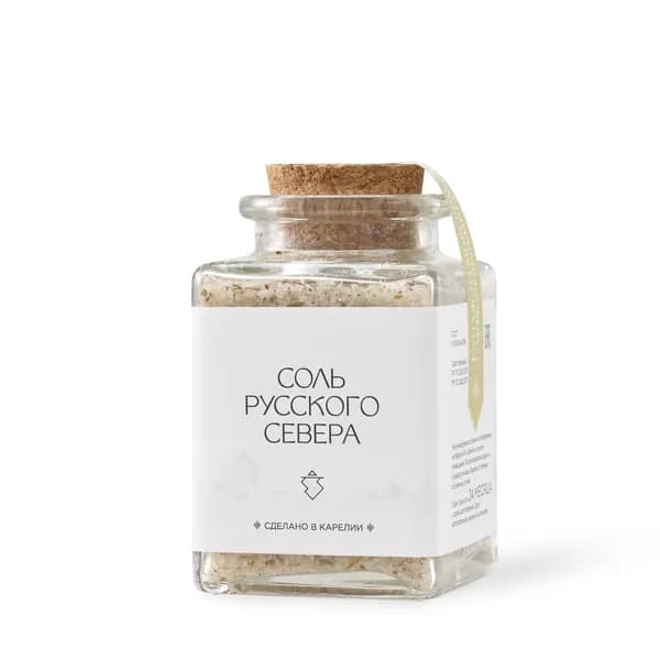 Соль Русского Севера Морская копчёная, 70 г, стеклянная банка