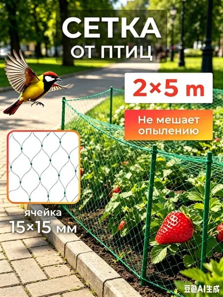 Сетка садовая 5х2 м пластик 28 г/кв.м 1 шт