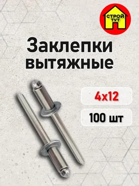Заклепки вытяжные 4,0*12 100 шт