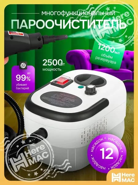 Пароочиститель C376E3886F5944BF8F2A979B07B77EDC 2500 Вт, насадки - 9 шт