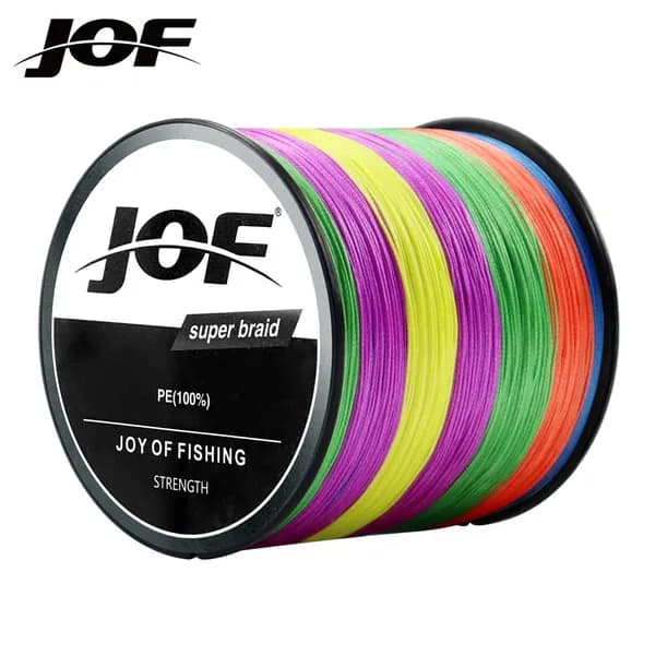 JOF плетёный рыболовный шнур PE 4 жилы 300 м , 500 м, прочная леска для спиннинга
