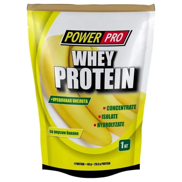 Сывороточный протеин Whey Protein 1000 гр (Power Pro). Вкус: Банан