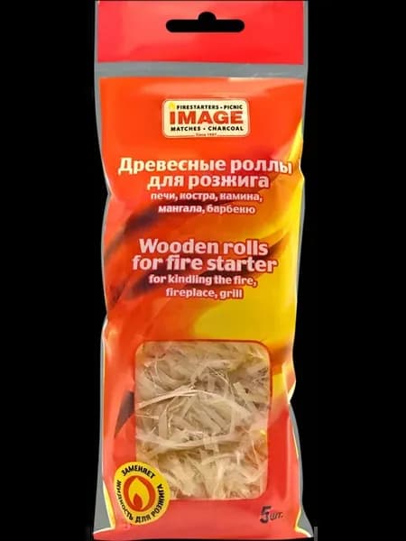 Роллы древесные для розжига ИМИДЖ 5шт