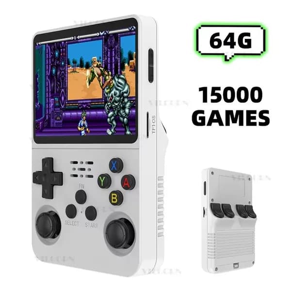 Retro Кабельная консоль видеоигр R36S Двойная система 3.5 - дюймовый IPS экран Портативный портативный видеоплеер 64G/128G Дополнительно
