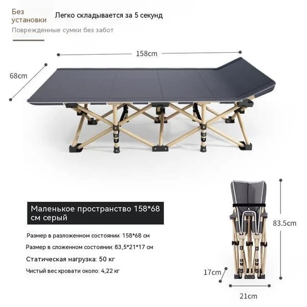 Раскладушка ,69х159х37см