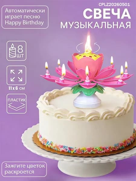 Свечи / Свечи для торта "Крутящийся тюльпан" / розовый