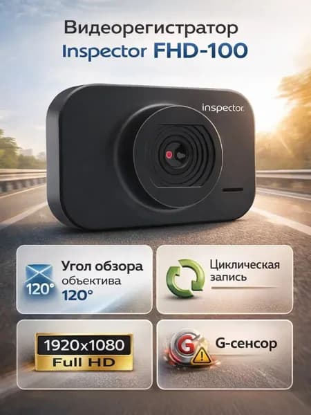 Видеорегистратор Inspector FHD 100 1920x1080, 2",120,G-сенсор
