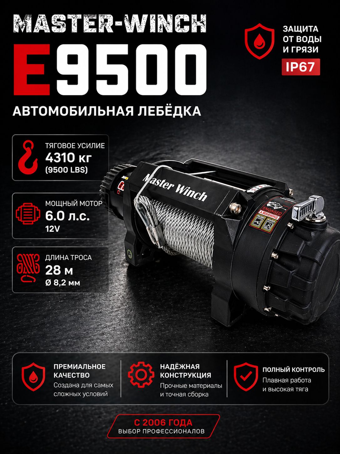 Лебедка автомобильная Master Winch E 9500