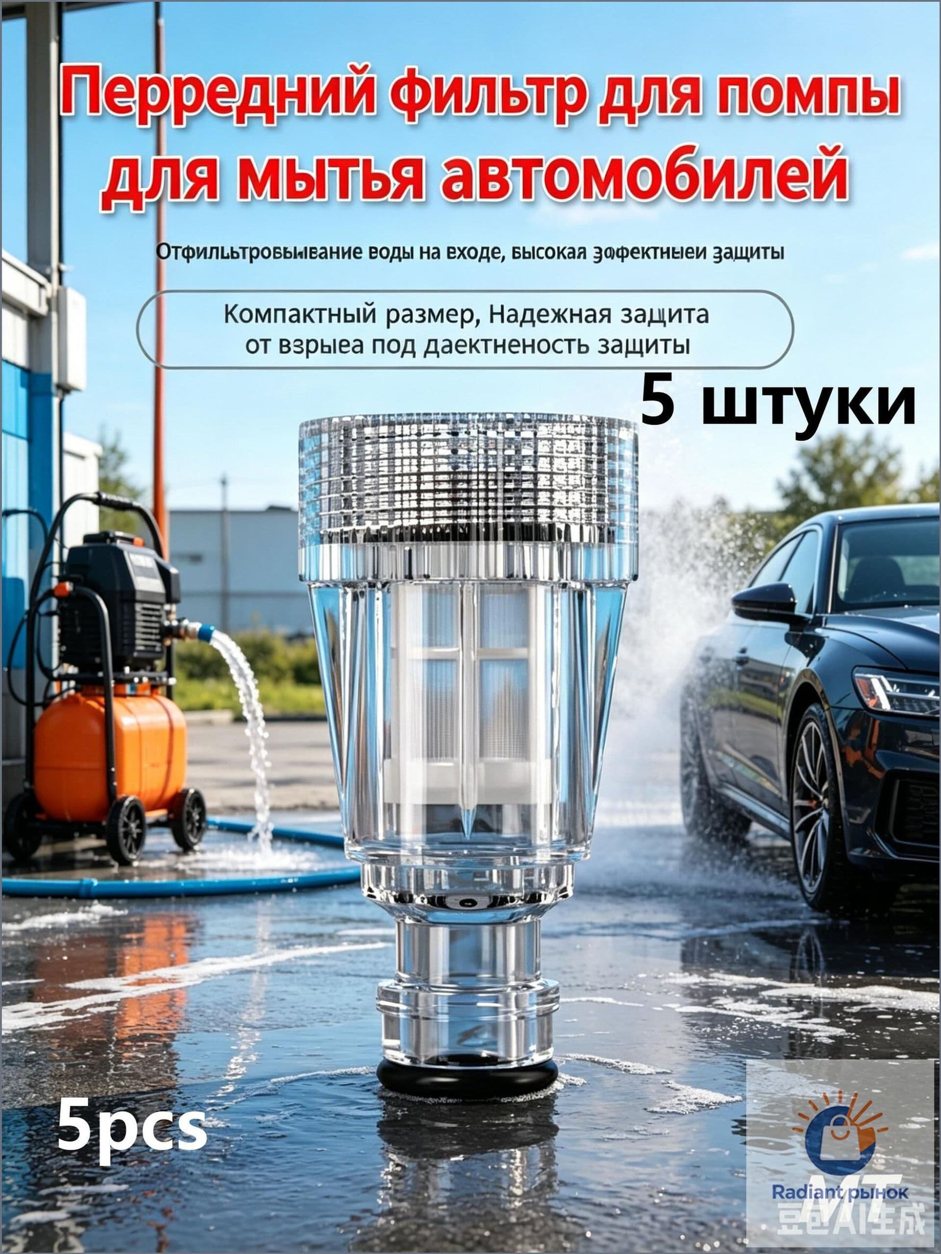 Фильтр тонкой очистки для мойки (универсальный)(М25 х 1.75 мм), G3/4''