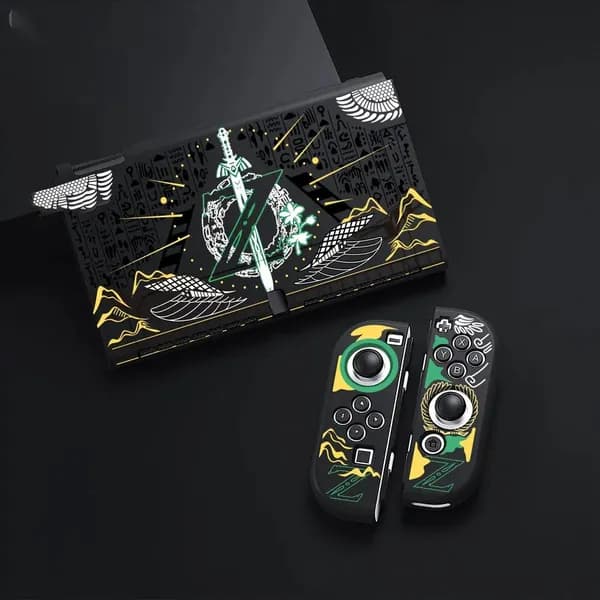Силиконовый защитный чехол на игровую приставку Nintendo Switch Oled, мягкий чехол из TPU ZELDA