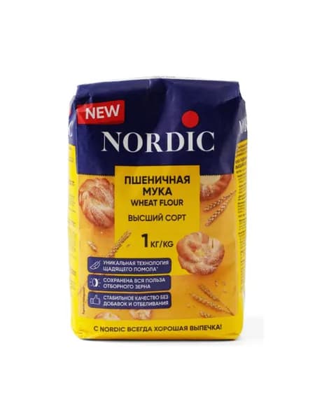 Мука пшеничная Nordic, 1 кг, Россия