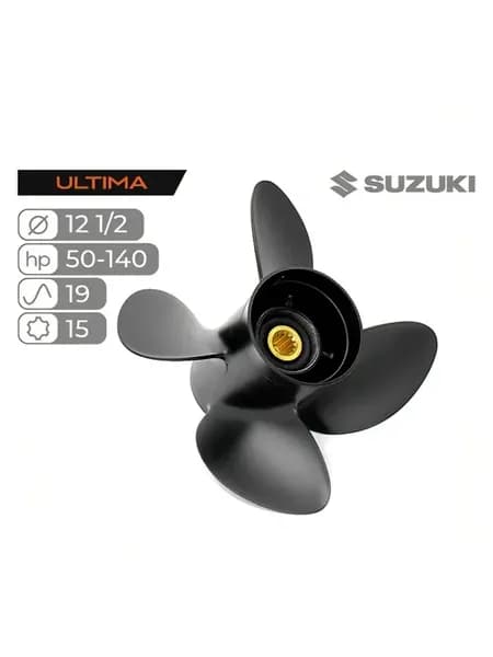 Винт Suzuki DF70-140HP, 12,5 х 19 шаг, 4 лопасти