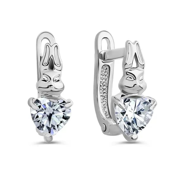 Серьги детские с фианитами серебро 925 пробы 585GOLD