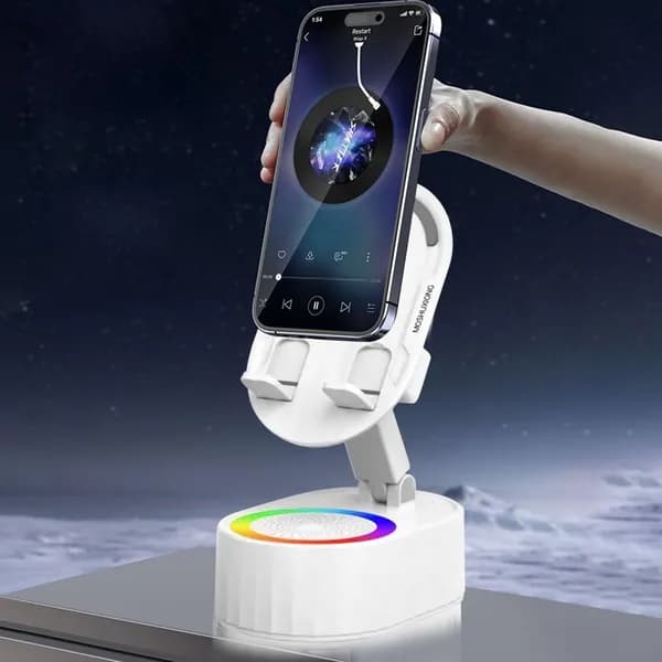 Умная акустическая стойка с индукционным подключением, RGB-подсветкой и функцией внешнего питания