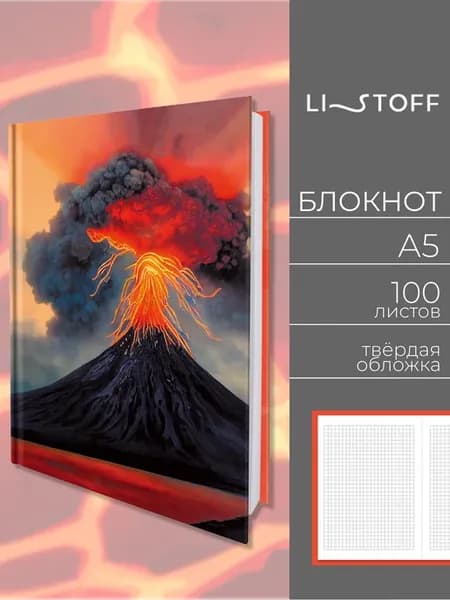 Блокнот для записей А5 100 листов твердая обложка в клетку
