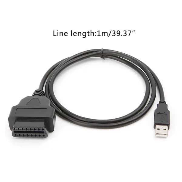 1 1-метровый 16-контактный кабель для преобразования OBD2 в USB