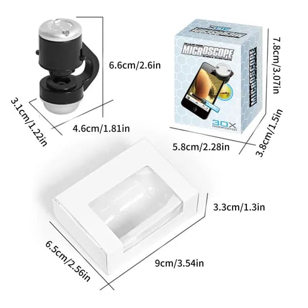 30x Zoom Microscope Led Light Clip Designs Объекты для легкого просмотра