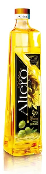 Масло подсолнечное ALTERO Golden с добавлением оливкового, 810мл