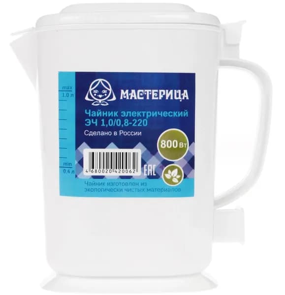 Чайник электрический Мастерица ЭЧ-1,0/0,8-220 1л, пластик
