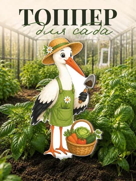 Фигурки для сада аист садовод